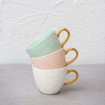 Coffee Cup | Set of 4 | Good Morning | Celedon