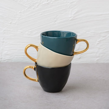 Coffee Cup | Set of 4 | Good Morning | Blue Green