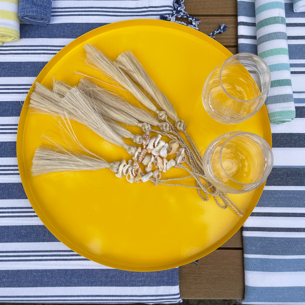 Set of Two Trays | Yellow | Powder Coated Iron