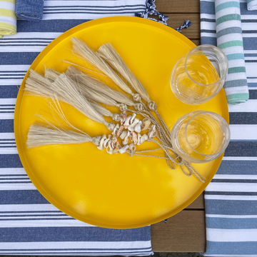 Set of Two Trays | Yellow | Powder Coated Iron