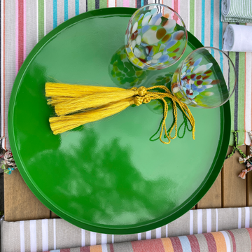 Set of Two Trays | Green |  Powder Coated Iron