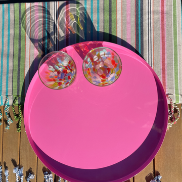 Set of Two Trays | Hot pink |  Powder Coated Iron