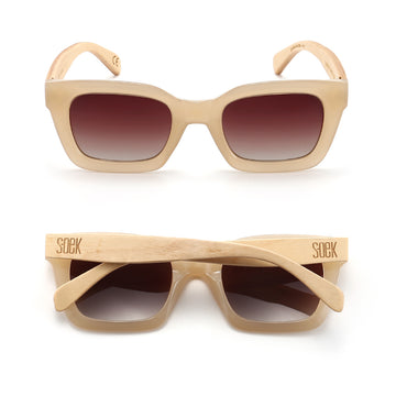 SOEK. | ZAHRA Nude l Brown Graduated Lens l White Maple