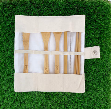 Re-Use Bamboo Cutlery Set | Natural