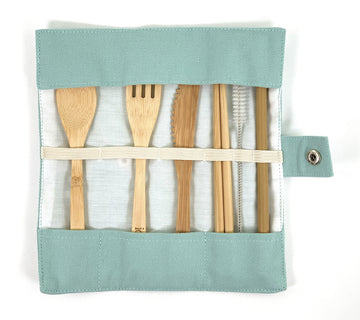 Re-Use Bamboo Cutlery Set | Ocean Blue
