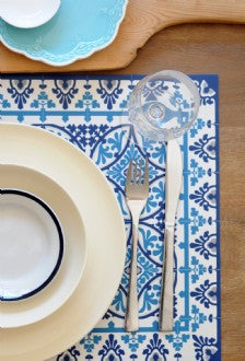 Vinyl Placemat | Beija Flor | Barcelona | Blue & White