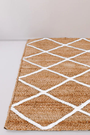 Jute Mat | White Diamond