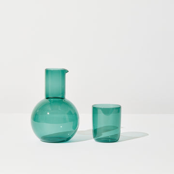 Belly Carafe + Cup Set in Teal