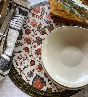 Vinyl Placemat | Beija Flor | Bohemian | Garden White