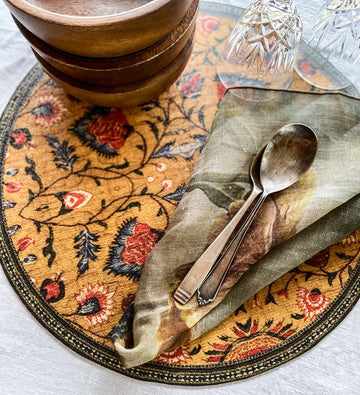 Vinyl Placemat | Beija Flor | Bohemian | Gold