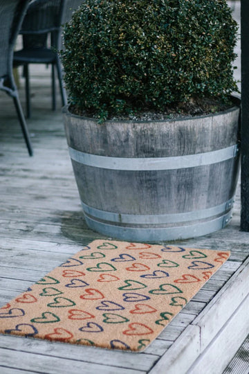 Coir Doormat | Hearts