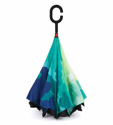 Reverse Umbrella | Green & Blue Camo