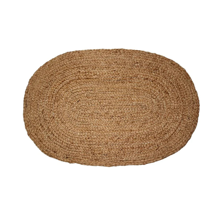 Jute Mat | Braided | Brown Oval