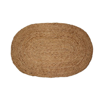Jute Mat | Braided | Brown Oval