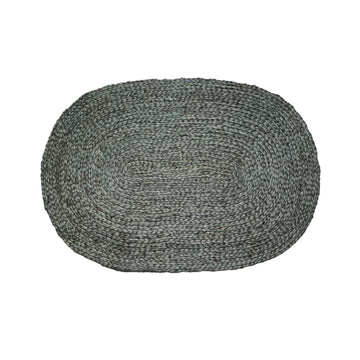 Jute Mat | Braided | Green Oval