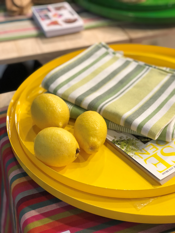 Set of Two Trays | Yellow | Powder Coated Iron