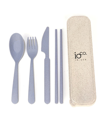 Wheat Straw Fibre Cutlery Set | Blue