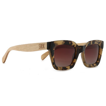 SOEK. | ZAHRA Opal Tort l Brown Polarised Lens l White Maple