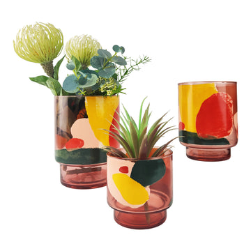 Abstract Glass Vase | Pink | Medium