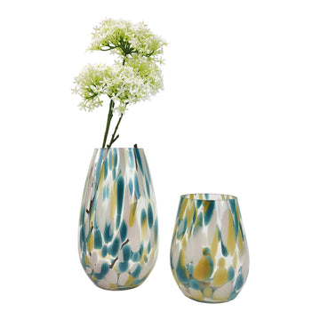 Speckle Glass Vase | Blue Beige | Medium